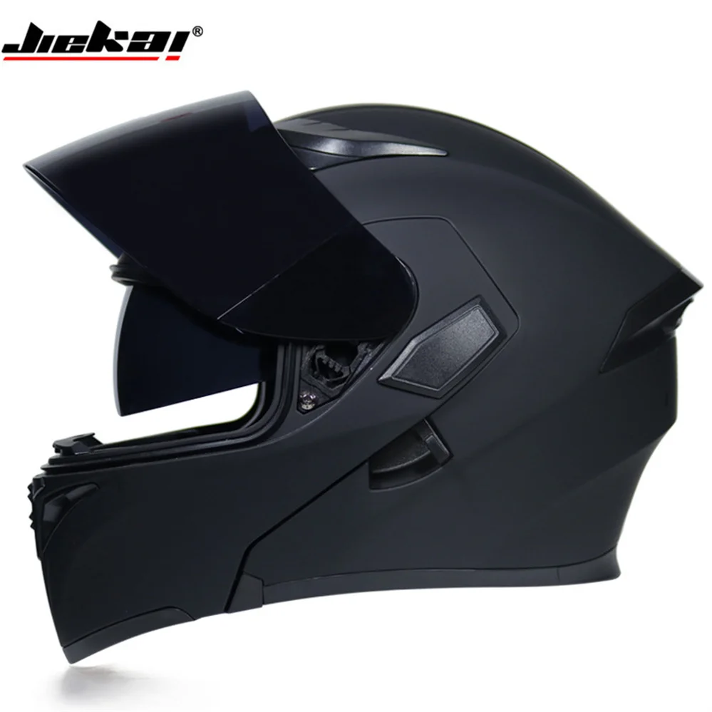 Enlarge JIEKAI Full Face Dual Lens Motorcycle Helmet Men Women Motocross Racing Modular Flip Up Casco Para Moto Casque DOT Approved