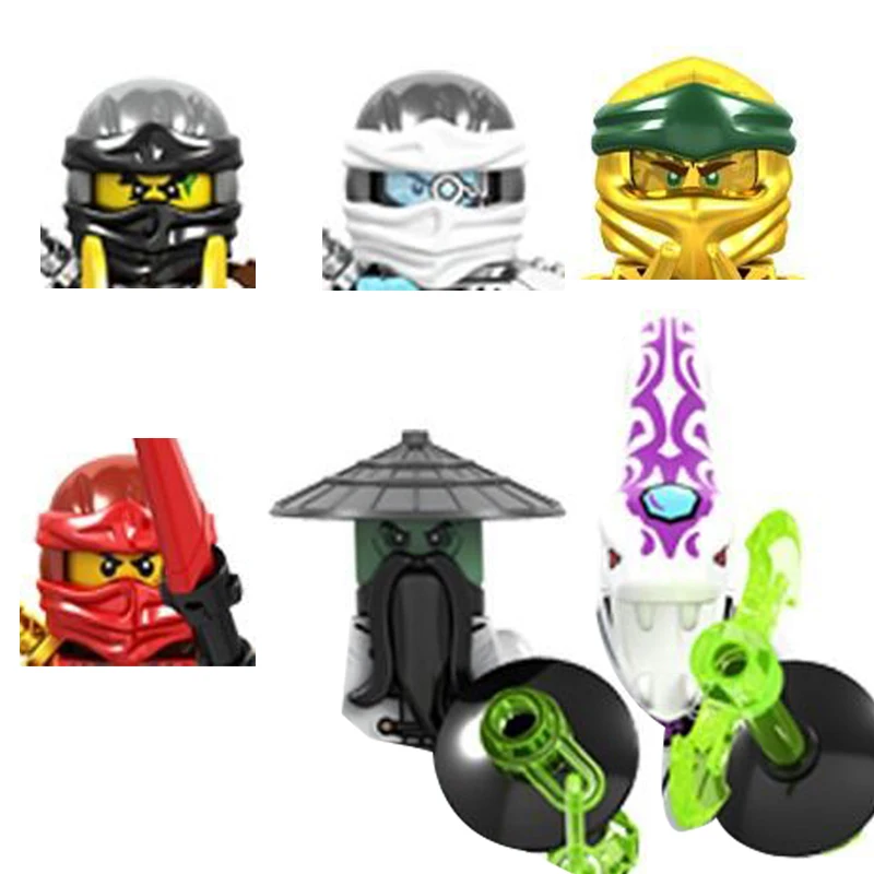 24Pcs Ninjas Minifigures Building Blocks Character Wu Zane Jay Cole Doll Action Mini Figures Children Educational Toys Kids Gift | Игрушки и