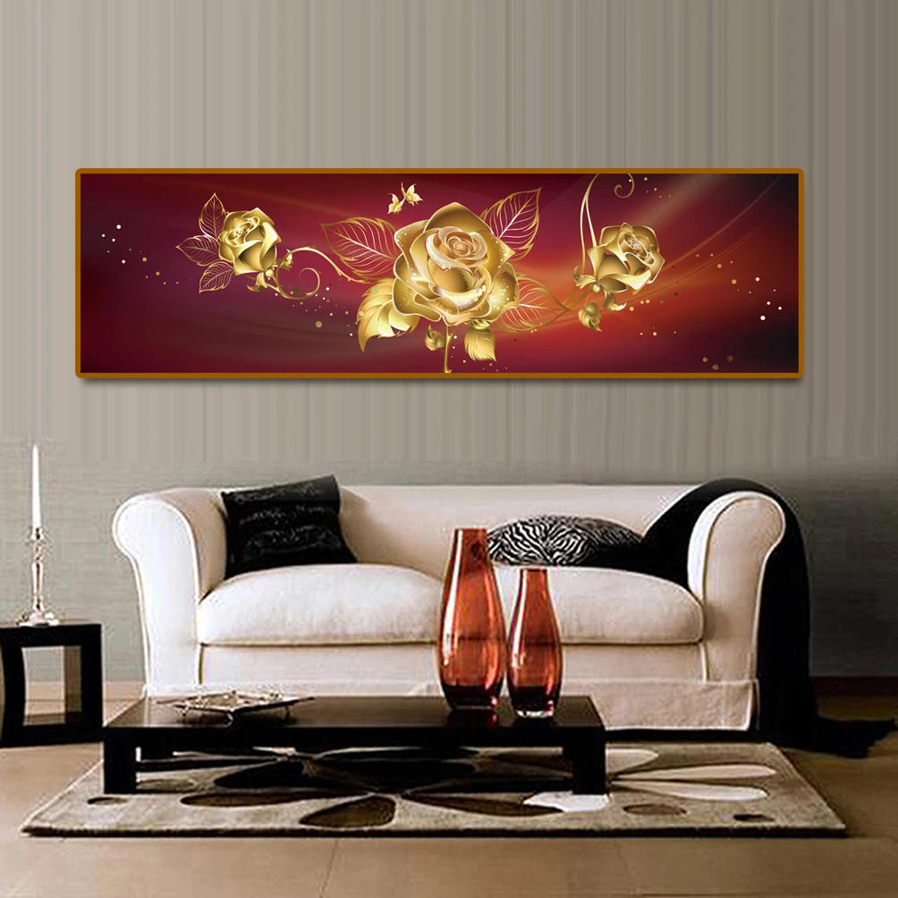 Красная черная Золотая Роза цветок бабочка абстрактный прикроватный столик для