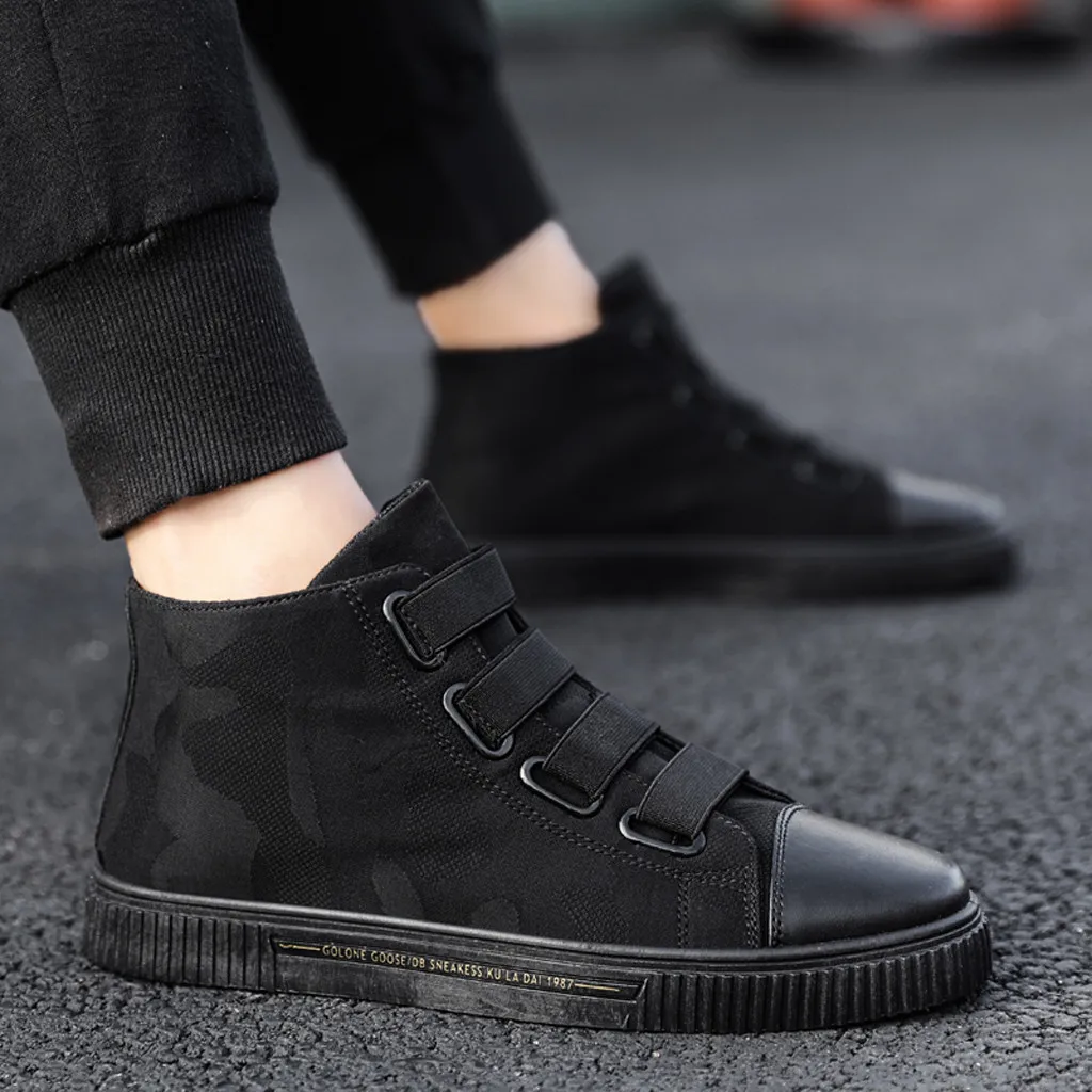 Модные ботинки мужские однотонные высокие дикая Нескользящая повседневная