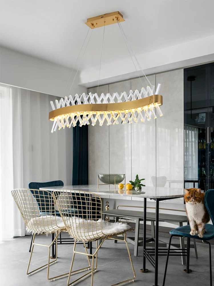 

Post-modern light luxury chandelier living room dining room bedroom study simple and personalized Nordic crystal lighting