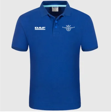 

2020High quality DAF logo Polo classic brand Men Polo Shirt Men Casual solid Short Sleeve cotton polos w 1 order