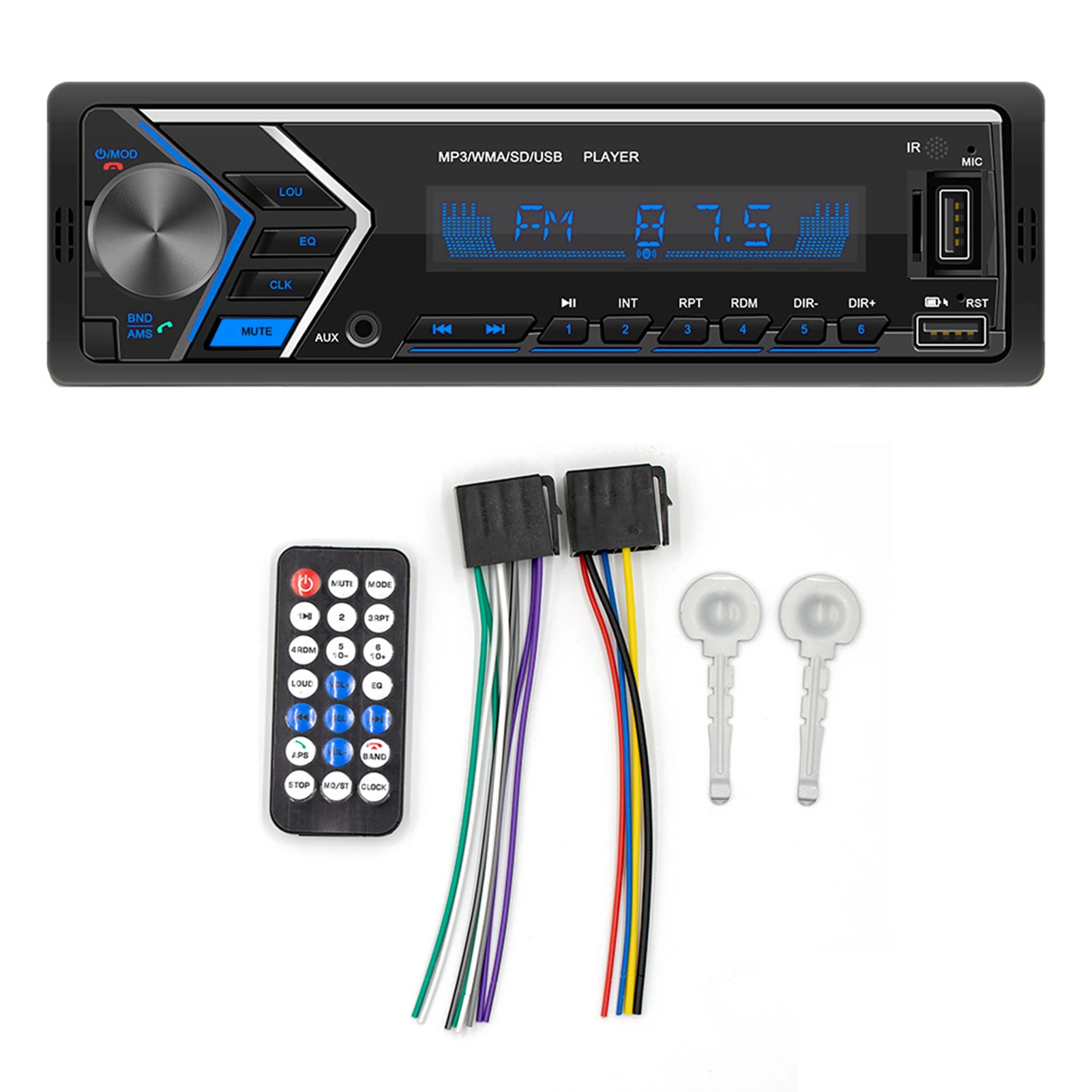 

12V Car Bluetooth FM Radio Audio Stereo Hands-free Call MP3 Player Transmitter Colorful Lighting Universal Car Accessories