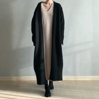 autumn winter womens solid long cardigan warm knitwear kimono female korean plus size knitted outerwear 2021oversized hot