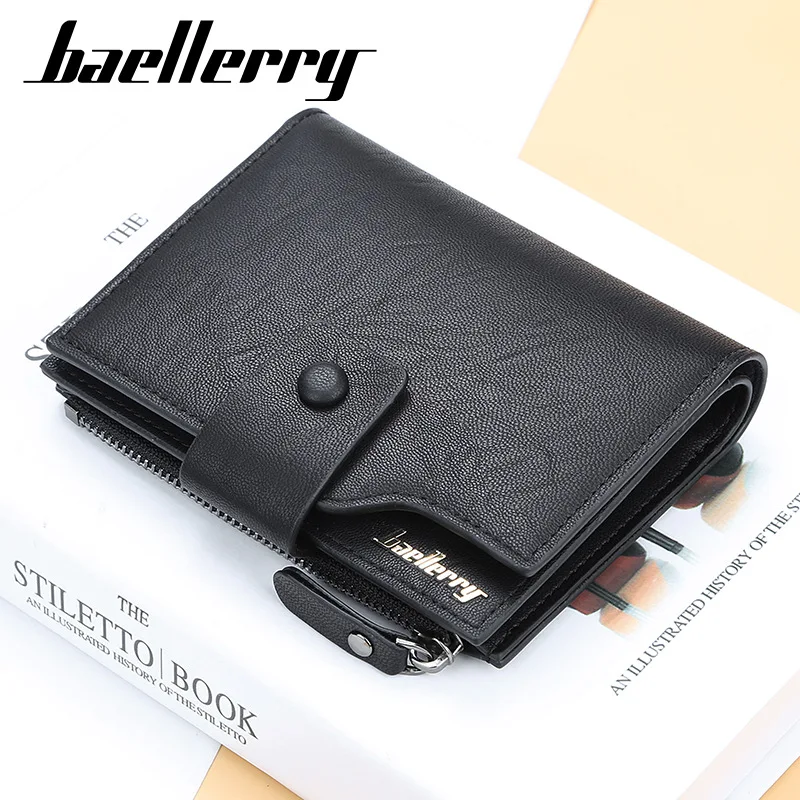 Бумажник для мужчин baellerry PU кожаный Повседневный Кошелек для мужчин короткий кошелек Стандартные кошельки и визитницы винтажный роскошный мужской кошелек