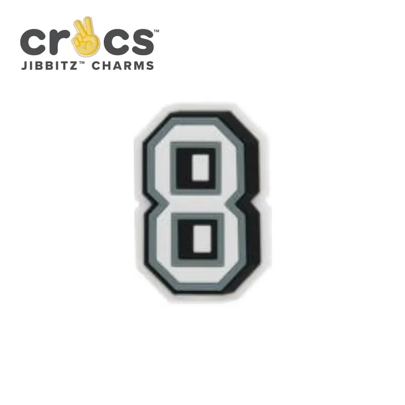 CROCS Jibbitz B&W Number 8|Украшения для обуви| |