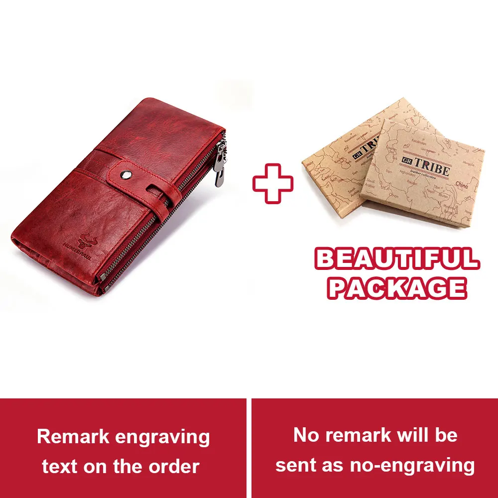 Red L BOX Женский кошелек из натуральной кожи с бесплатной гравировкой, кошелек для монет, женский длинный удобный держатель для карт, клатч красного цвета - Цвет: Red L BOX