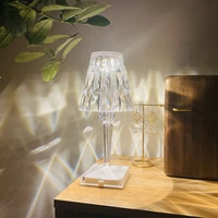 usb acrylic crystal table light transparent prism desk lamp bedside decoration indoor lighting accessories supplies