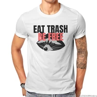 eat trash be free raccoon funny men t shirt unisex lycra summer trend o neck classic casual m 5xl
