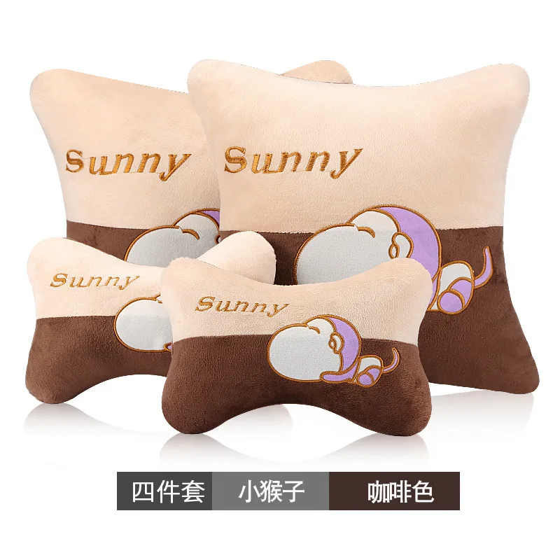 New design Little monkey car cartoon cute plush headrest soft neck pillow comfortable and easy bone Auto accessories | Автомобили и