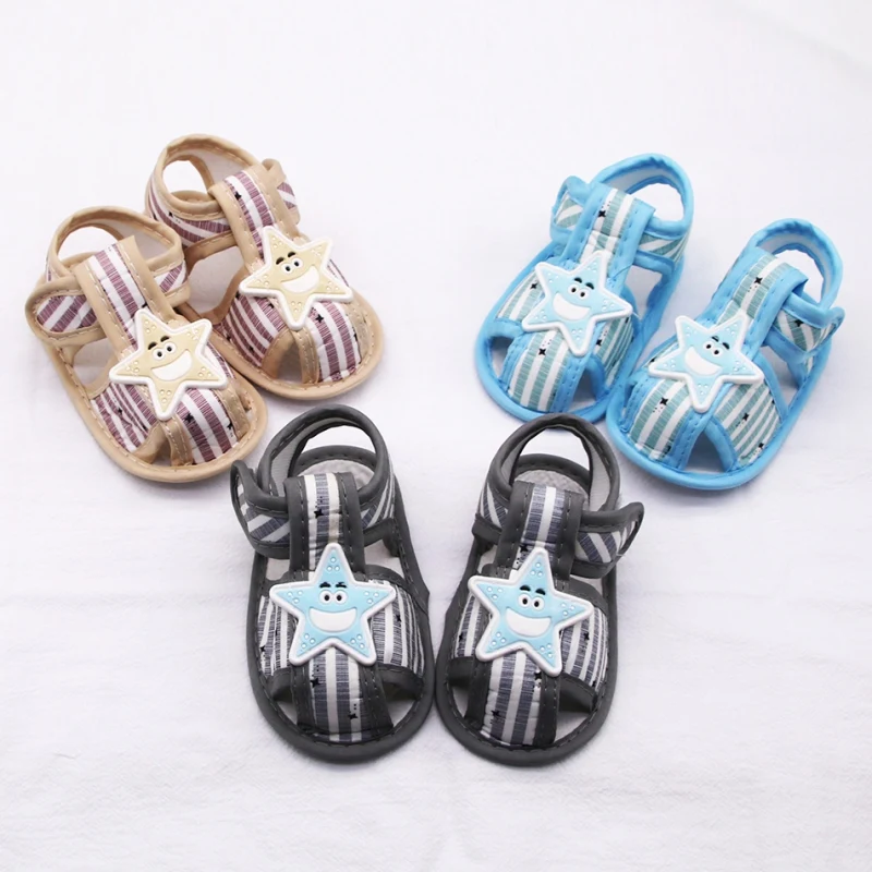 

2021 Newborn BAaby Girl Boy Cute Cotton soft sole Sandals Stripe Star Cotton Infant ToddlerAnti-slip Shoes