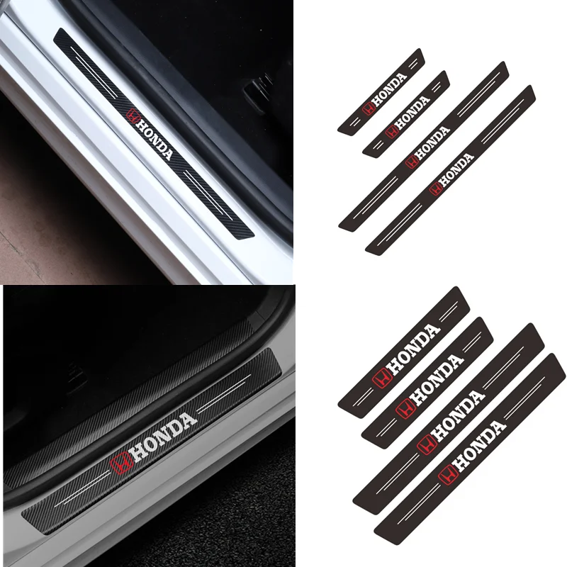 4 шт. автомобиль Накладка на порог двери Анти Царапины наклейка из углеродного