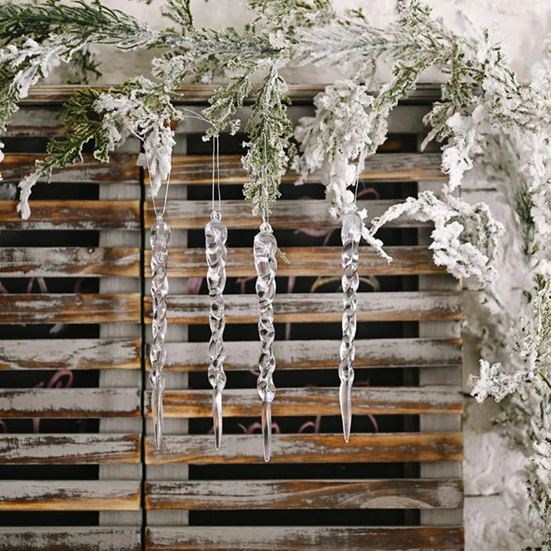 12 шт. моделирование льда с рождественской ёлкой орнаментом поддельные сосулька