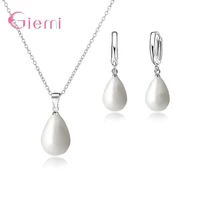 genuine 925 sterling silver jewelry sets for wedding engagement earrings and pendant necklaces jewelry sets for women