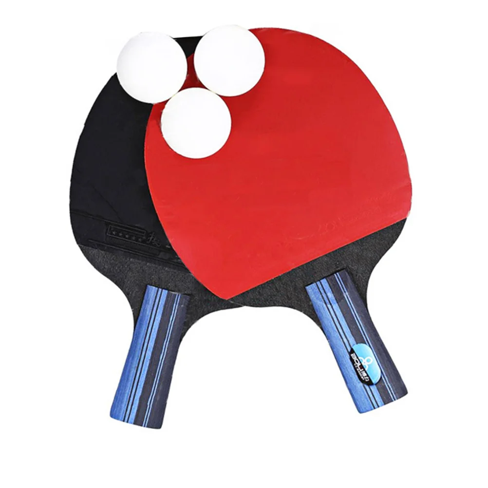 

Table Tennis Racket Double Side Reverse Rubber Faced Beginner Training Ping-pong Board Table Tennis Racket Set (Long Handle,