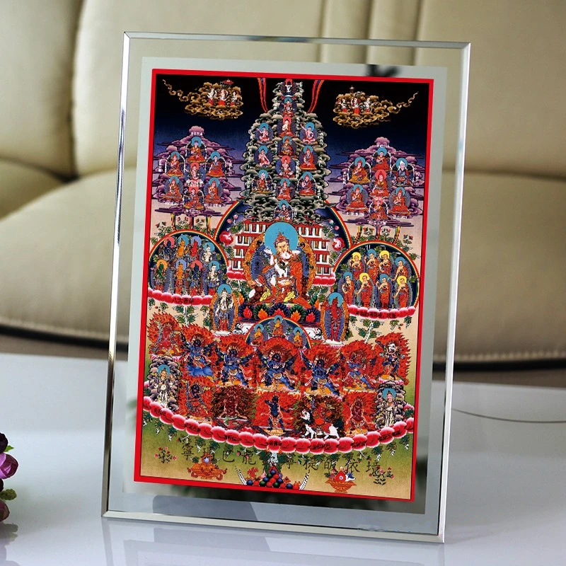 

Lotus master Ning Ma Ba Long Qin Ning Ti with Buddha name converted to environment photo paper double-sided plastic frame crysta