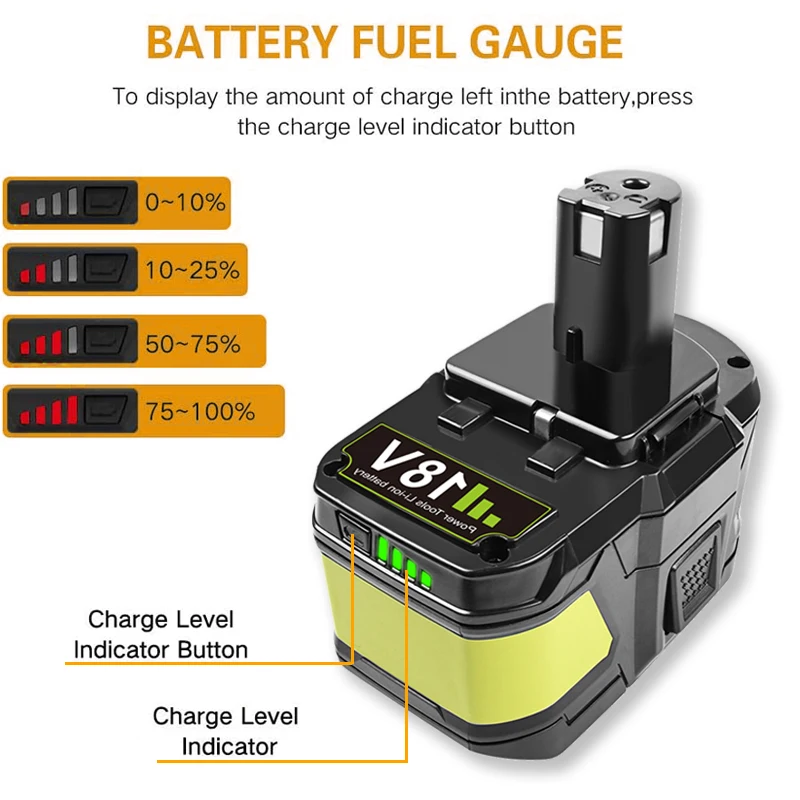 Аккумулятор Сменный 18 в 9 0 Ач для Ryobi P104 P105 P102 P103 P107 P109 P108 P100 RB18L26 литий-ионный L70 |