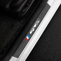 4pcs carbon fiber door sill protector leather vinyl stickers