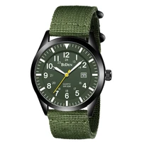 military sports mens watch army green quartz male clock automatic date nylon strap dual digital dial waterproof outdoor casual