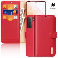 for samsung galaxy s21 5g s21 plus 5g s21 ultra 5g dux ducis hivo series flip cover luxury leather wallet case
