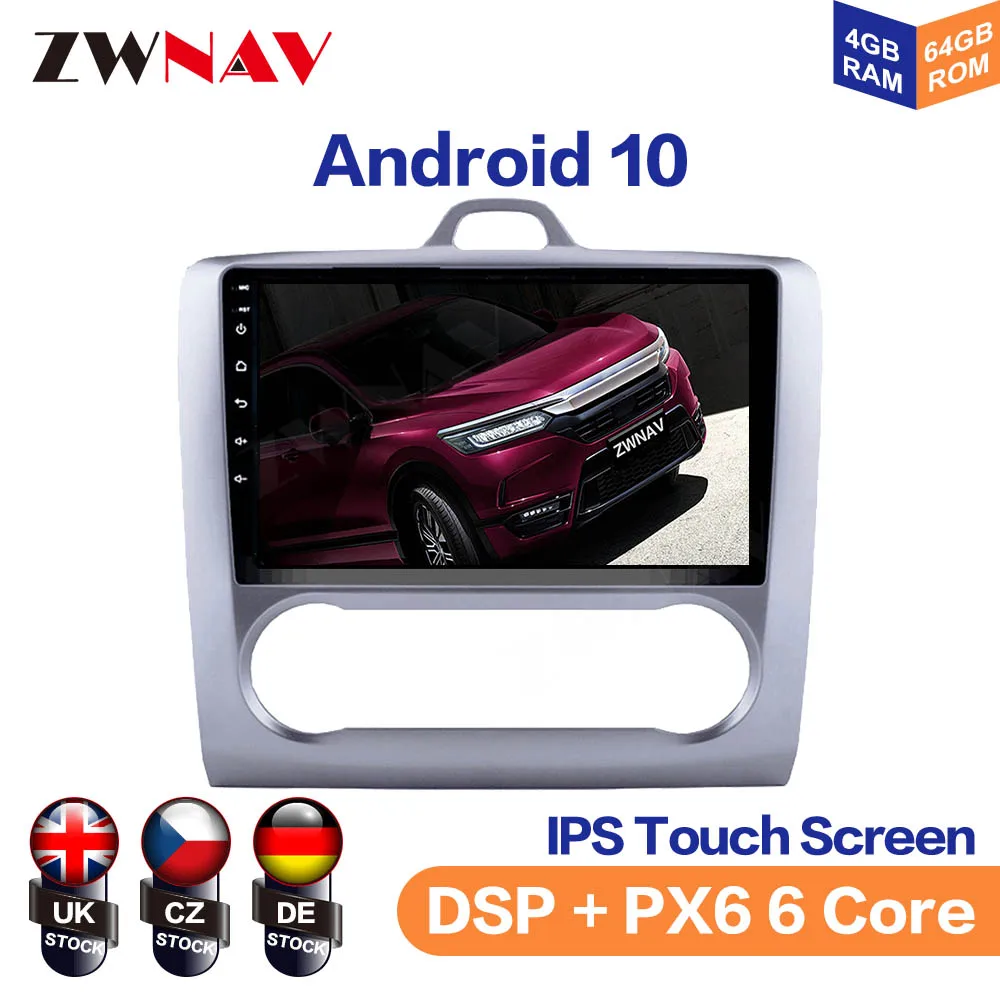 Сенсорный экран Android 10 радио GPS навигация для Ford Focus AT 2005 2012 головное устройство