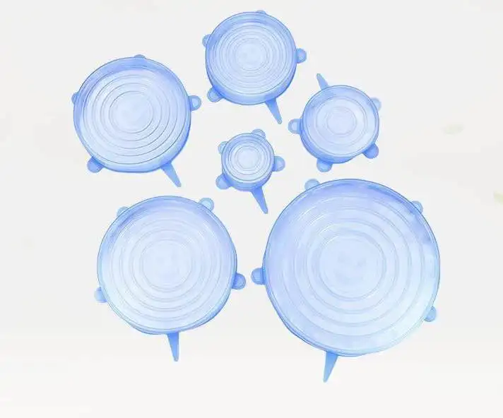 6 шт. многоразовые силиконовые эластичные крышки универсальные для сохранения