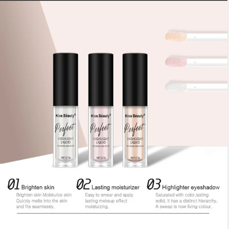 3 цвета высокий свет лежа шелкопряда Осветляющий Жидкий тональный крем консилер