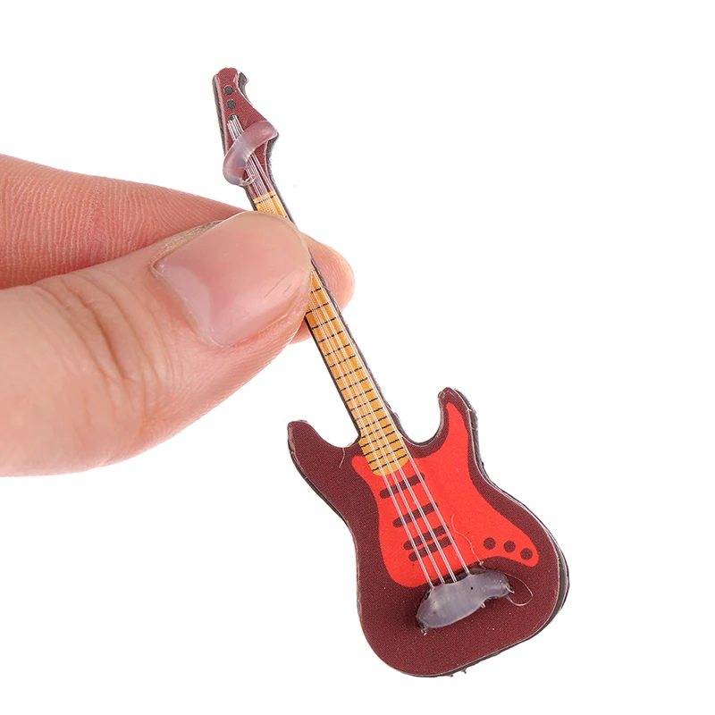 1:12 Кукольный Миниатюрный Музыкальный Инструмент Электрогитары для обучения