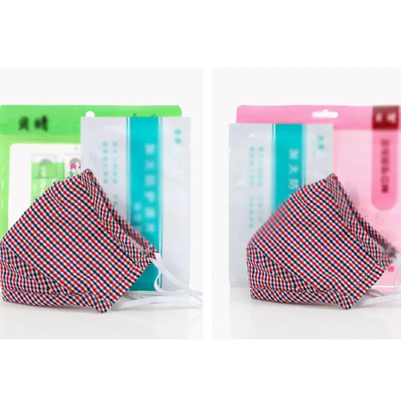 Чехлы для маски рта хлопковые многоразовые в клетку ветрозащитные моющиеся