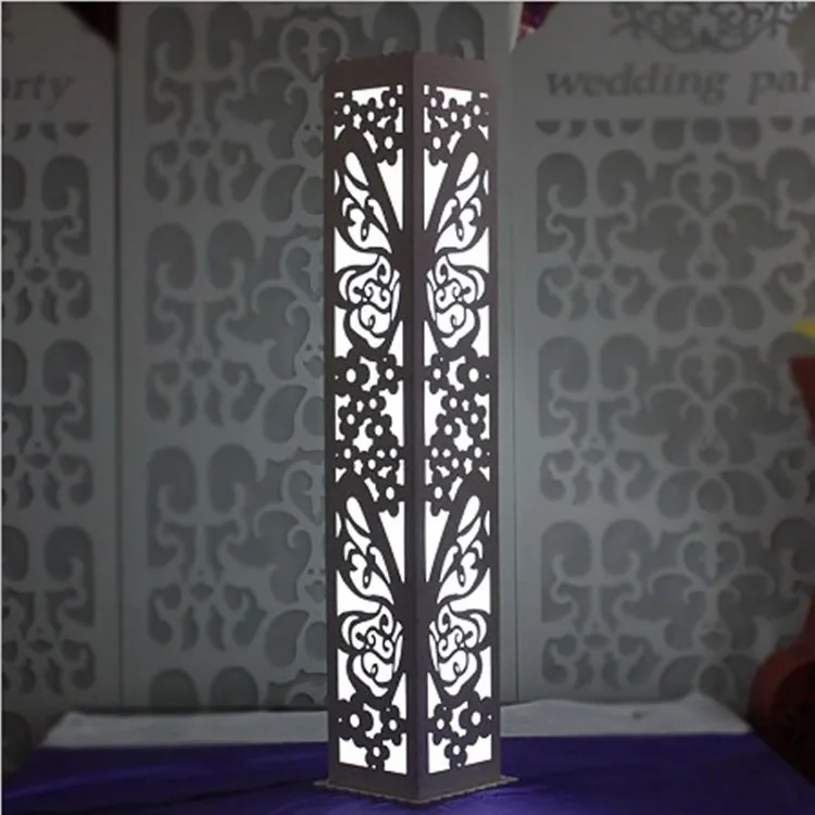 Lote de 8 unidades de soporte de carretera de plomo para banquete de boda, Pilar tallado de 115x20x20 cm, decoraci&oacute;n de fantas&iacute;a con luz LED integrada-5