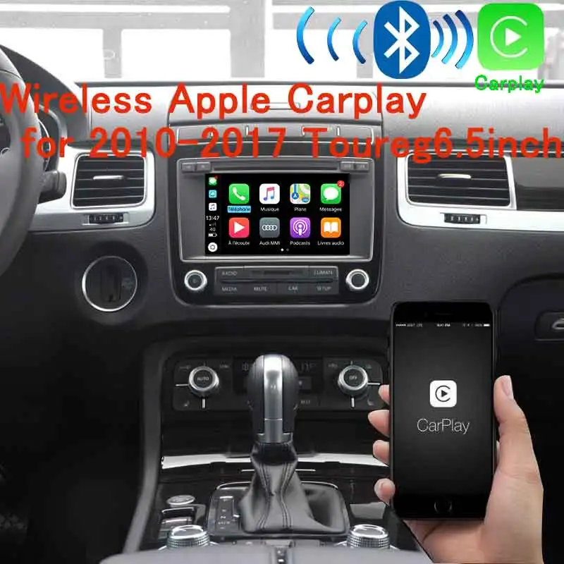 Sinairyu Wifi беспроводной Apple Carplay для 2010- Volkswagen Toureg Golf с iOS13 Android зеркало Android авто зеркало в форме яблока - Color: 6.5inch