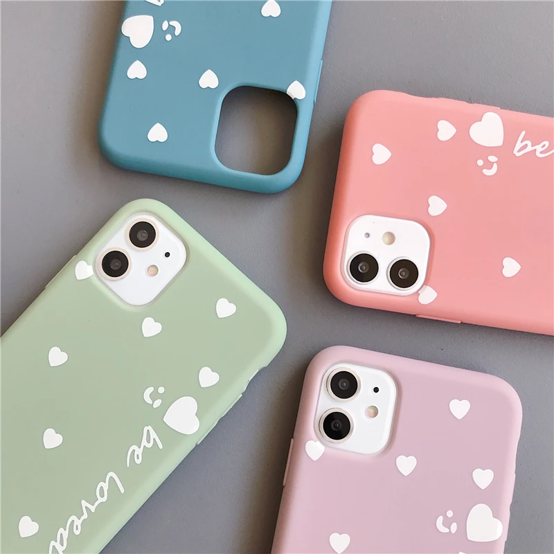 fashion love heart couple phone case for iphone 11 pro max x xs xr 7 8 6 6s plus soft tpu silicone girl protective back cover free global shipping
