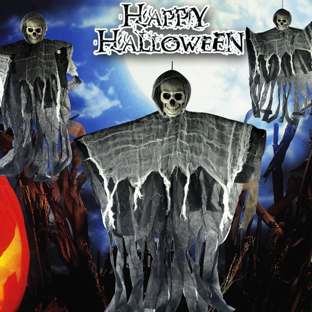 

Halloween Skull Hanging Ghost Haunted Grim Reaper Horror Props Party Supplies For Home Door Bar Club DIY Halloween Decorations