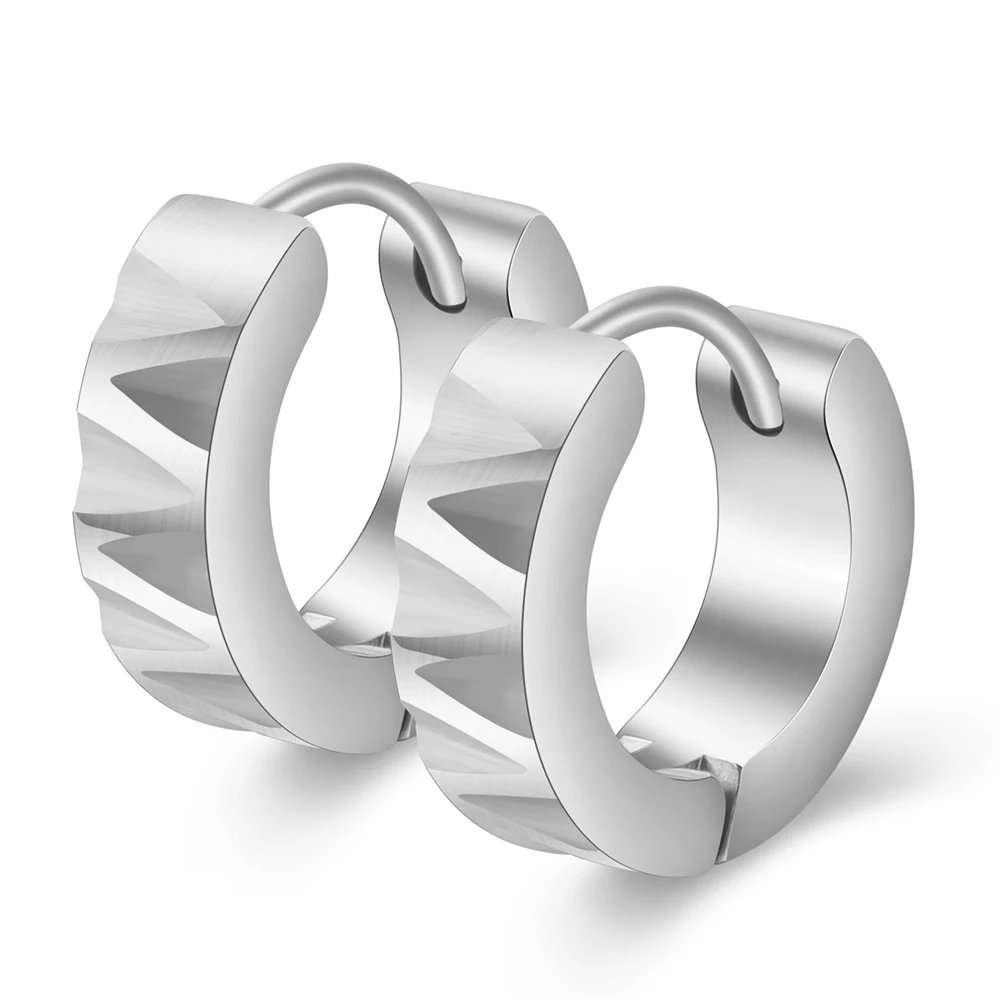 Cute Hoop Earrings for Men Punk Stainless Steel Huggie Small 3 Colors | Украшения и аксессуары