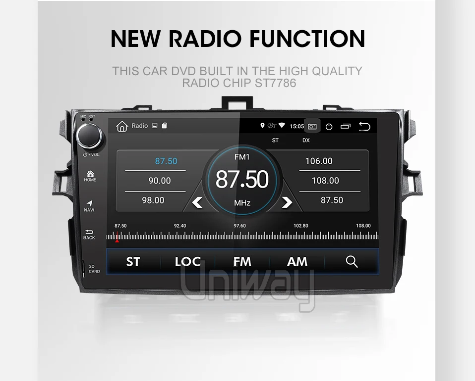 Uniway android 9,0 автомобильный dvd для toyota corolla 2008 2007 2009 2010 2011 2012 автомобильный проигрыватель с радио и GPS головное устройство навигация Мультимедиа