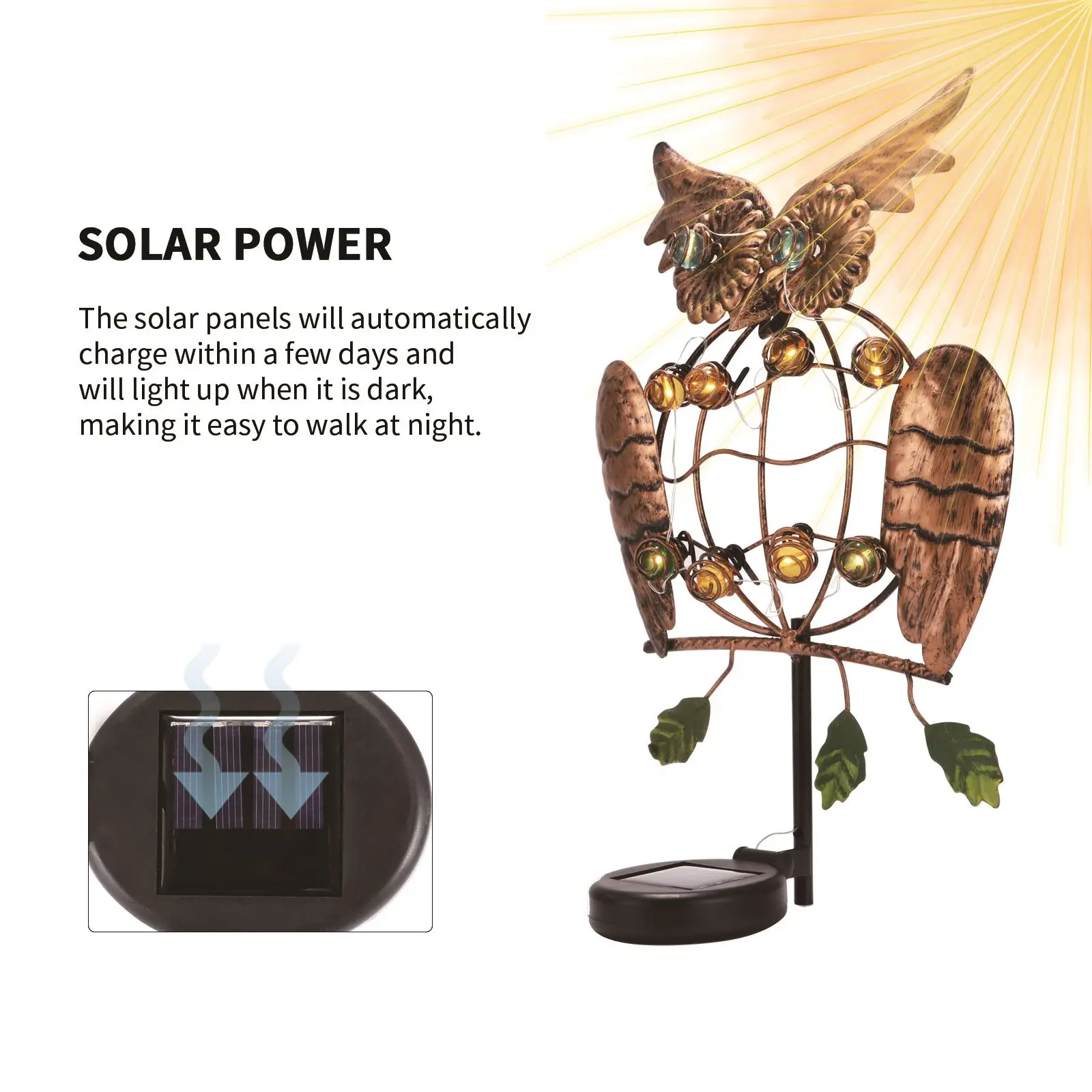 

Outdoor Solar Charging Owl Shape Decoration Lamp Waterproof IP55 Garden Lamp Iron Crafts Lamp Spike Lamp Garden Yard Decoration