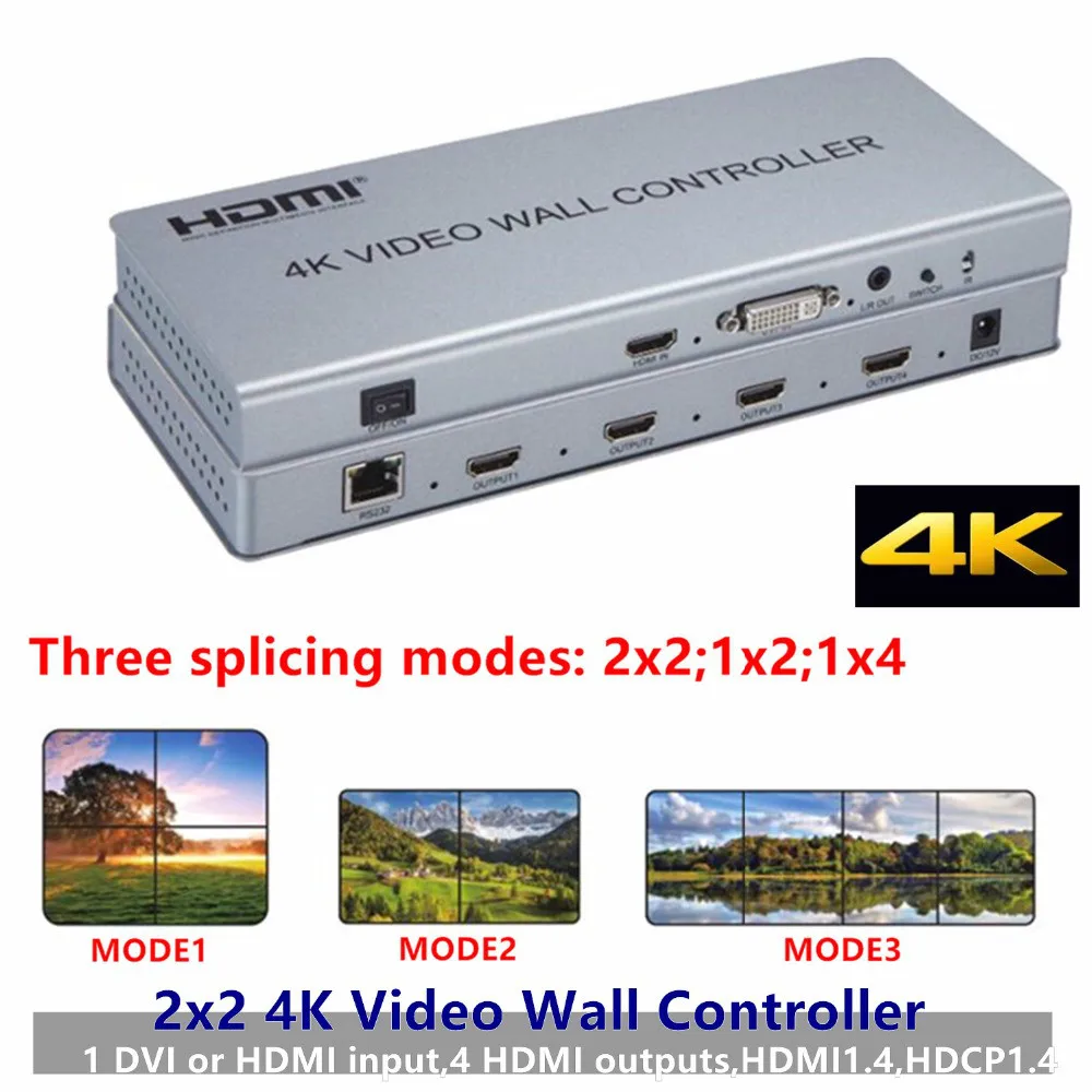 Настенный видеоконтроллер 2x2 4K 1080P HDMI стандартный настенный Процессор Hdmi DVI 3