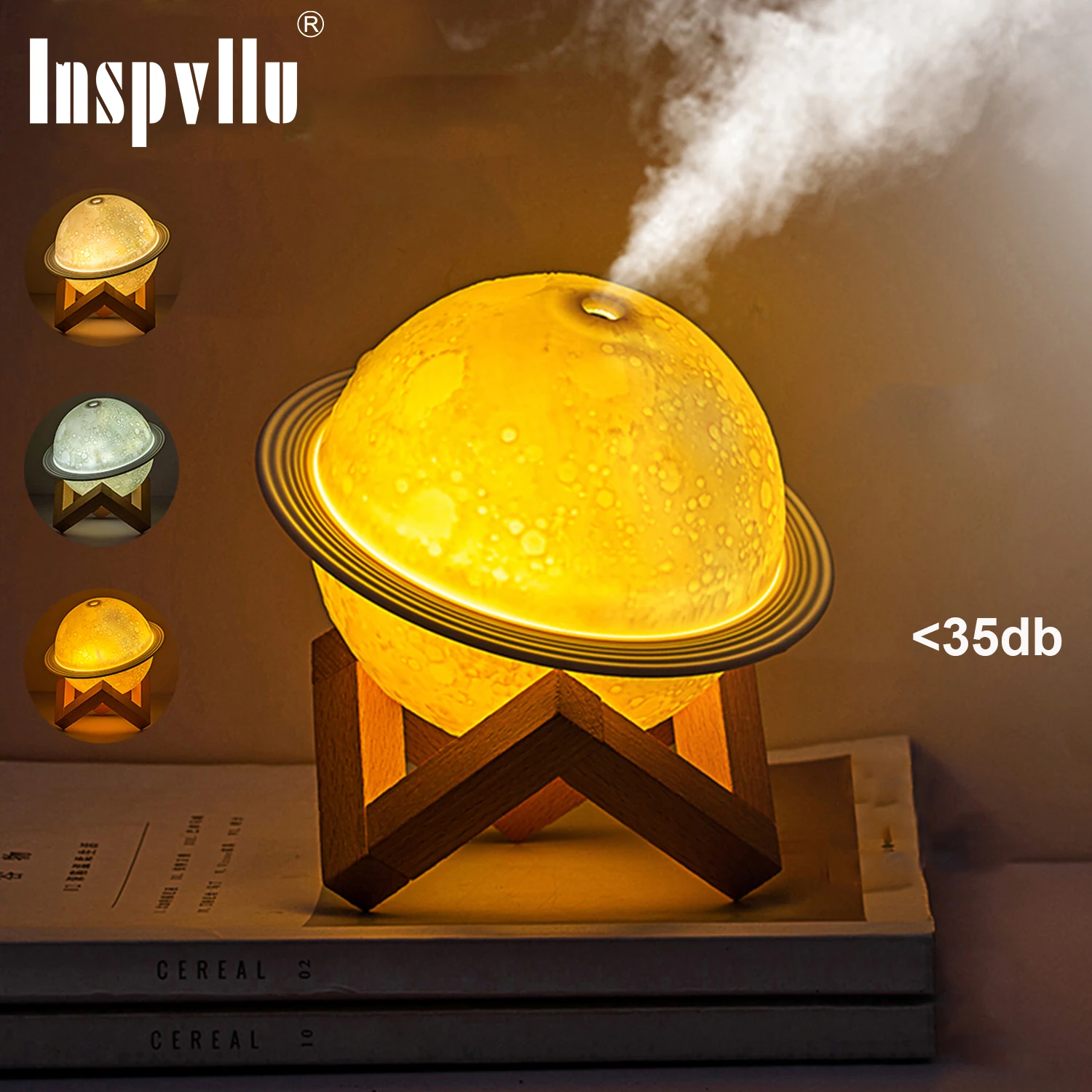 

Moon Lamp Humidifiers 3D LED Night Light Oils Diffuser for Bedroom Kids Gift 200ml Silent Aromatherapy Air Purifier