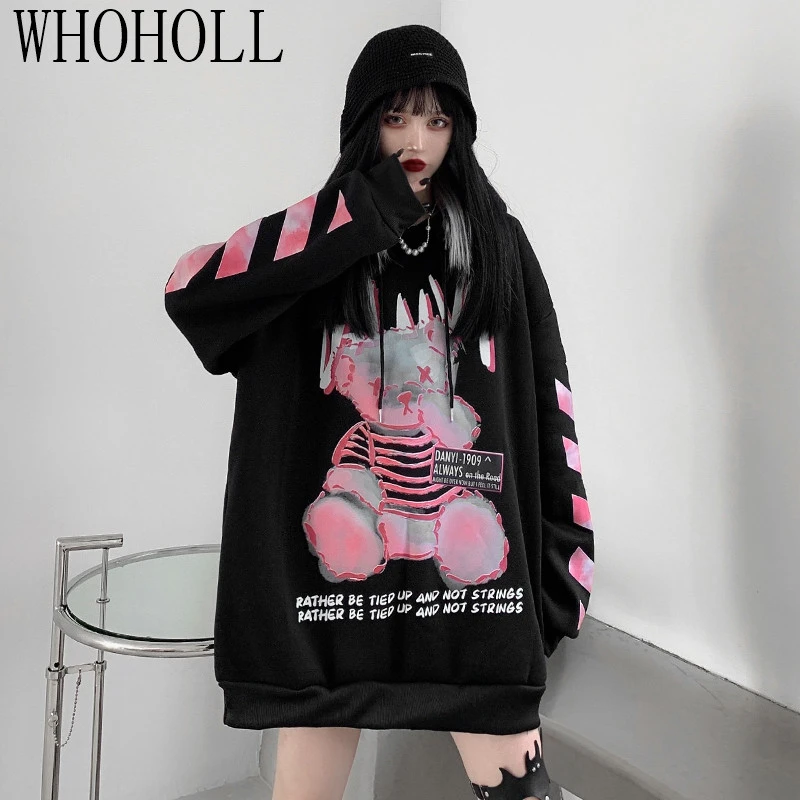 Harajuku толстовки для маленьких девочек с рисунком дьявольским рожками в