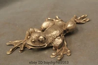 crafts arts 8chinese china old silver folk lifelike beautiful frog statue garden decoration 100 tibetan silver bronze