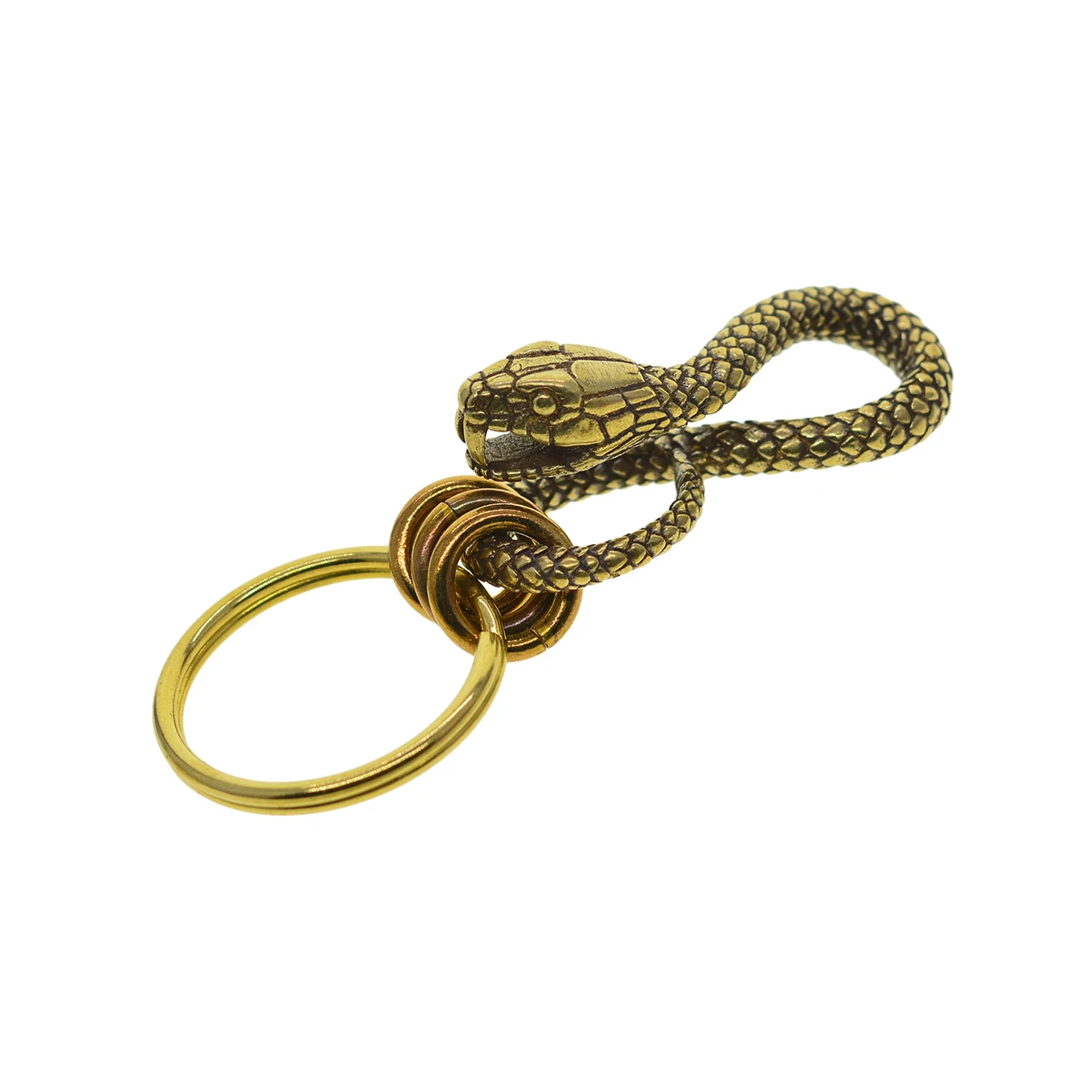 Супертонкие Ретро брелки в стиле панк Хэллоуин из твердой латуни 3D Кобра наджа