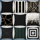 Черная квадратная наволочка с вертикальным принтом, украшение для дома, фотообложка (45 см * 45 см)