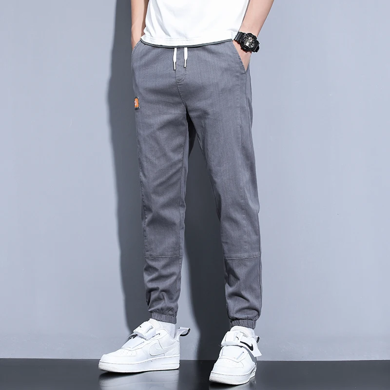 Men Trouser Spring Summer Loose Denim Pants Harem Hiphop Street Outdoor Dress Cloth Man Pant Blue Gray Black