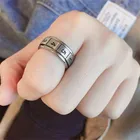 Вращающееся титановое кольцо манго 8 мм для мужчин и женщин с арабскими цифрами