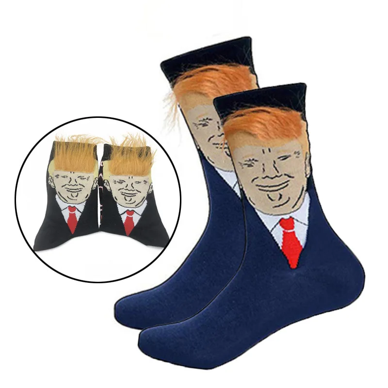 Забавные носки с изображением президента Дональда Трампа на тему выборов 3D