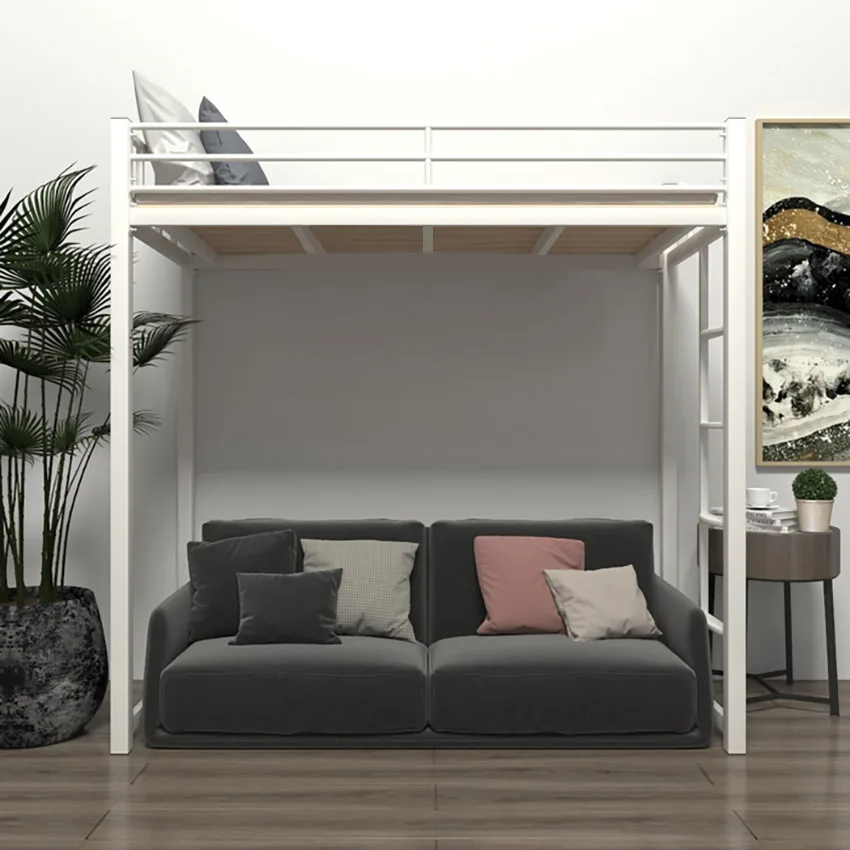 Bunk Bed 180x80x180cm Dormitory Home Bedroom Loft High Single Multifunctional Iron Nap For Adult Twin Frame With Ladder | Мебель