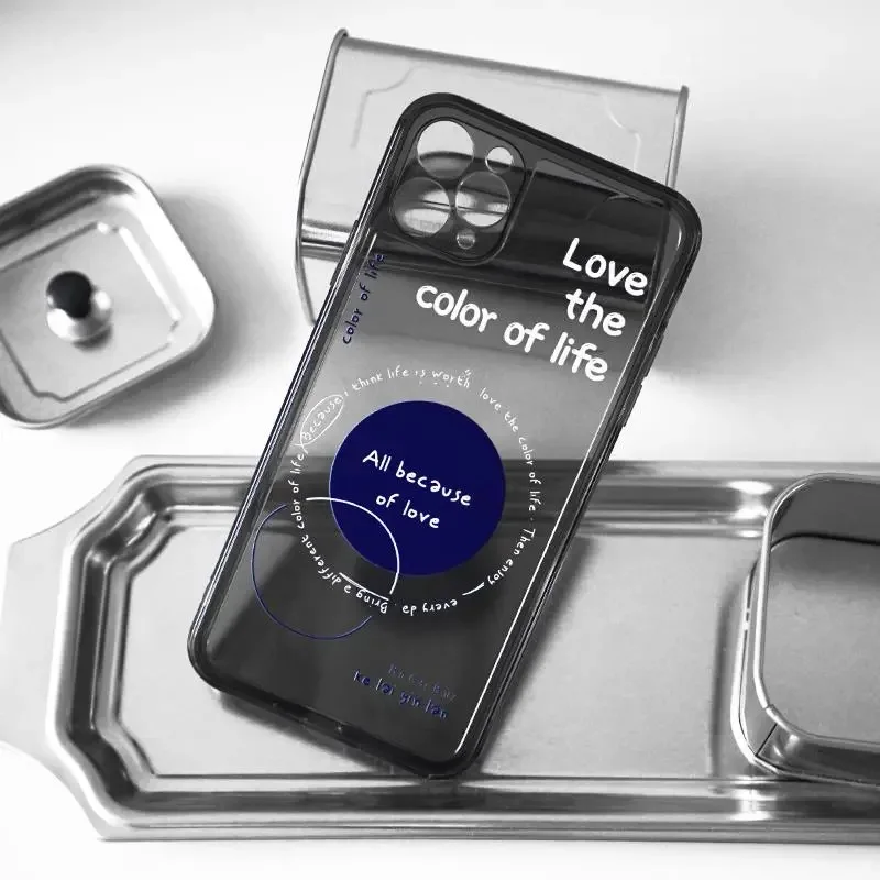 

OEING Fashion Phone Case For iPhone 12 11 Pro Max mini XR X XS MAX SE Transparent Gray TPU Shockproof Mobile Phone Shell Cover