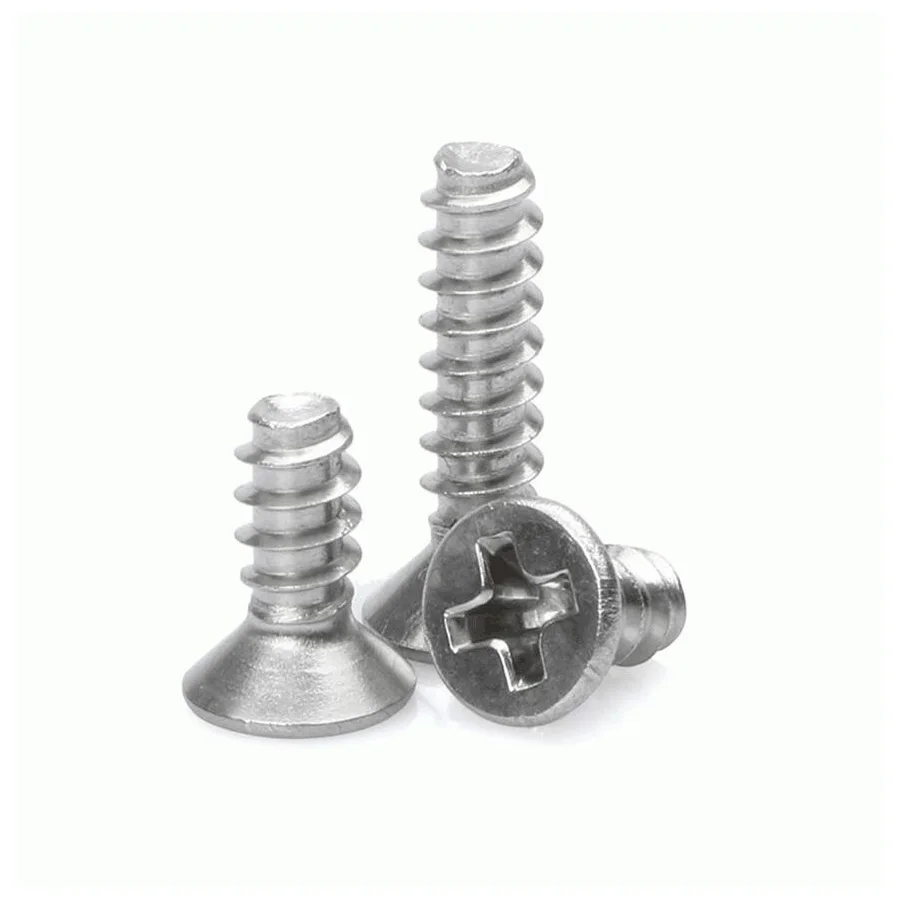 

100Pcs 304 Stainless Steel Countersunk Head Flat Tail Self Tapping Screws M2 M2.2 M2.6 M3 M4 Slotted Screws