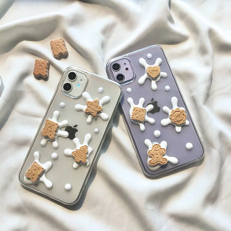 the new cookies milk the stars little bear apple 11 lovely phone case x xr female iphone 8 plus 8 7 13 max pro the silicone 12 free global shipping