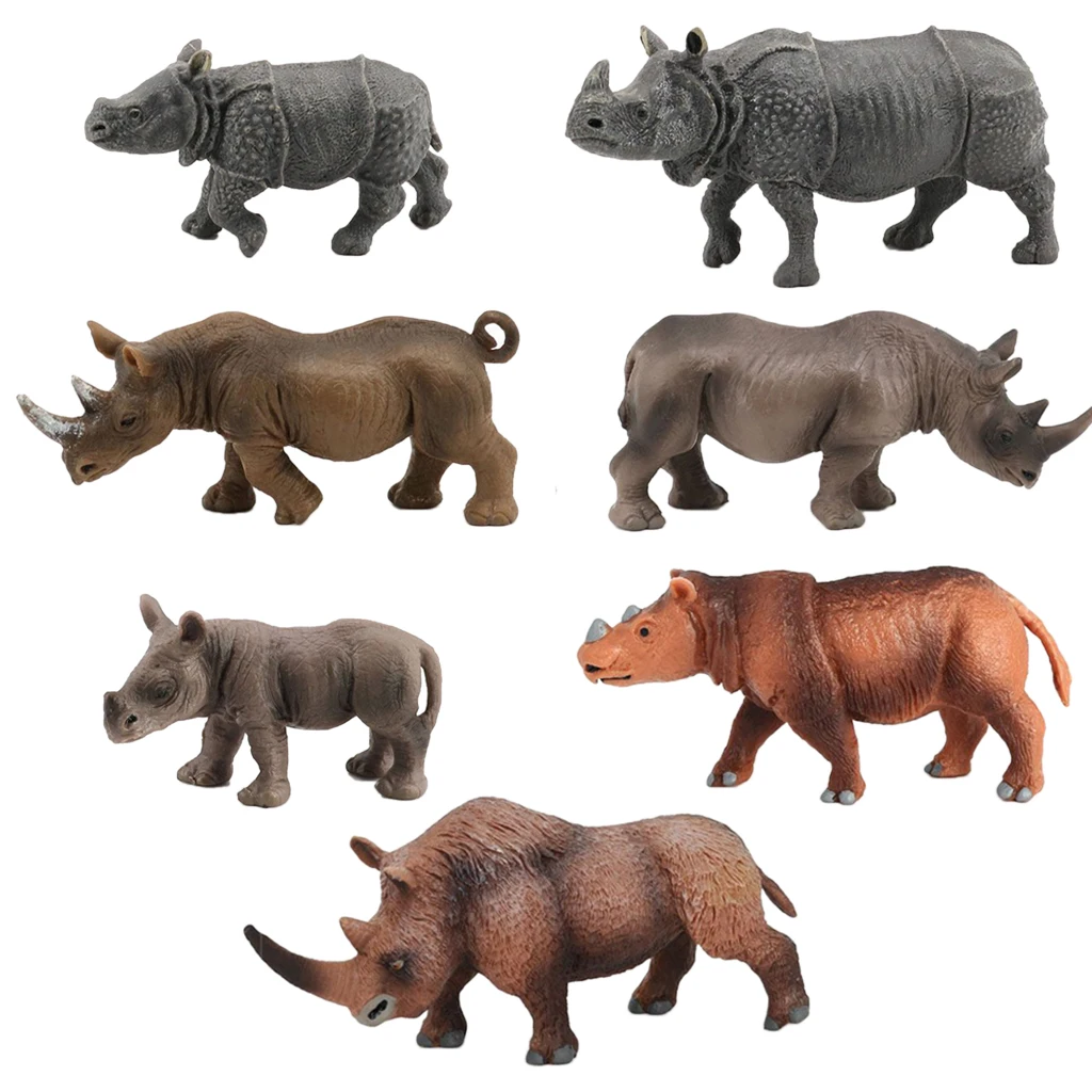 

Lifelike Animals Figures Miniature Rhinoceros Models Kids Educational Toys